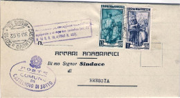 1952-piego Anagrafico Affrancato L.1+L.2 12 Italia Al Lavoro - 1946-60: Marcofilie