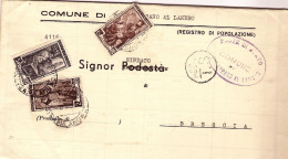 1951-piego Comunale Affrancato L.2+L.5+L.6 Italia Lavoro E Bollo Circolare R.R.P - 1946-60: Marcofilia
