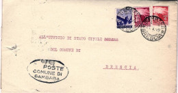 1949-piego Comunale Affrancato 50c.+L.3+L.4 Democratica Annullo Roma Campidoglio - 1946-60: Marcofilie