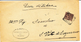 1899 TREVIGIO TONDO RIQUADRATO + CARTE INTESTATA ARALDICA - Poststempel