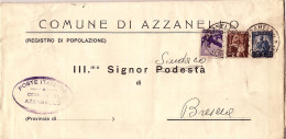 1949-piego Comunale Affrancato 50c.+L.3+L.4 Democratica - 1946-60: Marcophilie