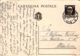1935-cartolina Postale 30c.Vittorio Emanuele III^annullo Mess.Venezia Milano M. - Interi Postali