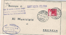 1950-piego Comunale Affrancato L.3 Democratica Isolato (affrancatura Tra Sindaci - 1946-60: Marcophilia