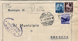 1949-piego Comunale Affrancato 50c.+L.2+L.5 Democratica Annullo Dello E Rispediz - 1946-60: Marcofilia
