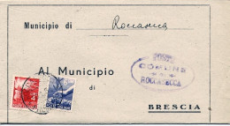 1949-piego Comunale Affrancato L.4+L.6 Democratica Annullo Roccasecca E Rispediz - 1946-60: Marcofilie