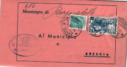 1954-piego Comunale Affrancato L.12 Siracusana + L.1 Italia Al Lavoro Annullo Di - 1946-60: Marcofilie