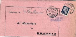 1945-piego Comunale Affrancato L.1 Imperiale Senza Fasci E Rispedizione Da Bresc - Storia Postale