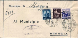 1949-piego Comunale Affrancato 50c.+L.2+L.5 Democratica Annullo Chioggia Venezia - 1946-60: Marcofilie