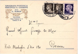 1945-cartolina Con Intestazione Pubblicitaria Affrancata Due 10c. Imperiale (di  - Marcophilie