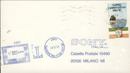 1987-lettera Affrancata L.500 Napoli Campione D'Italia Con Tassazione Meccanica  - 1981-90: Storia Postale