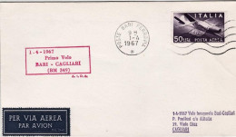 1967-A.T.I. I^volo Bari Cagliari Del 1 Aprile - Airmail