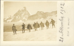 1912-cartolina Foto Di Gruppo Escursionisti Pieve Di Cadore (Belluno) - Hotels & Restaurants