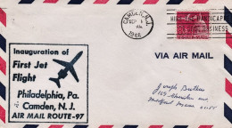 1966-U.S.A. First Jet Flight Cover AM-97 Philadelphia, PA. Camden, N.J. Del 1 Se - 3c. 1961-... Cartas & Documentos