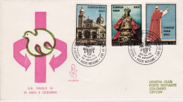 1970-Vaticano Colombo Ceylon S.S. Paolo VI In Asia E Oceania Fdc Venetia Viaggia - FDC
