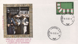 1982-Visita Del Papa Giovanni Paolo II^allo Stabilimento Solvay Di Rossignano Li - 1981-90: Storia Postale