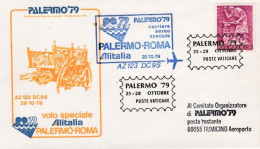 1979-Vaticano Alitalia Corriere Aereo Speciale Palermo-Roma Per La Manifestazion - Poste Aérienne
