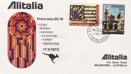 Vaticano-1973 I^volo DC 10 Alitalia Roma Melbourne Del 17 Maggio - Poste Aérienne