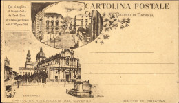 1900circa-cartolina Postale Autorizzata Dal Governo Ricordo Di Catania Via Etnea - Catania