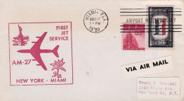 1959-U.S.A. First Jet Service AM-27 New York Miami - 2c. 1941-1960 Brieven