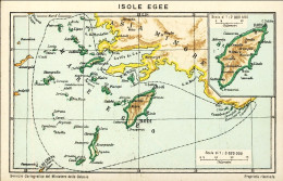 1929-Isole Egee Cartolina A Cura Del Servizio Cartografico Del Ministero Delle C - Egeo