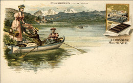 1900circa-Svizzera Chocolat Suchard Oberhofen Lac De Thoune - Werbepostkarten