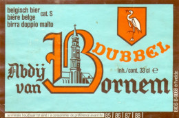 Oud Etiket Bier Abdij Van Bornem Dubbel 33cl - Brouwerij / Brasserie Bios Te Ertvelde - Beer