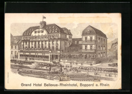 Vertreterkarte Boppard A. Rh., Grand Hotel Bellevue-Rheinhotel, Blick Auf Das Hotel Mit Raddampfer Deutscher Kaiser  - Non Classificati