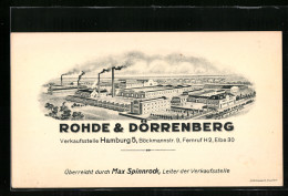 Vertreterkarte Hamburg, Rohde & Dörrenberg, Böckmannstr. 9, Überreicht Durch Max Spinnrock  - Non Classificati