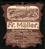 Vertreterkarte Brackwede I. W., Leder- Und Treibriemen-Fabrik Fr. Möller, Blick Auf Das Werk  - Zonder Classificatie
