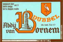 Oud Etiket Bier Abdij Van Bornem Dubbel 75cl - Brouwerij / Brasserie Bios Te Ertvelde - Bière