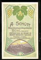 Vertreterkarte Bühl (Baden), Weingrosshandung & Weingutsbesitzer A. Schütt, Monogramm  - Zonder Classificatie