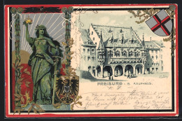 AK Freiburg / Breisgau, Or Dem Kaufhaus, Wappen Und Denkmal  - Freiburg I. Br.