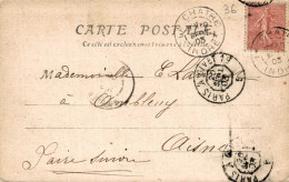 Cachet Ambulant En Transit "Paris A Givet 1° 1903" Semeuse Superbe - Paiement Par MANGOPAY Uniquement - Railway Post