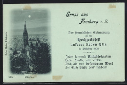 Mondschein-AK Freiburg I. B., Blick Zum Münster  - Freiburg I. Br.