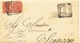 1895 SAMBUCA ZABUT TONDO RIQUADRATO + CARTA INTESTATA ARALDICA E FIRMA SINDACO - Marcofilie