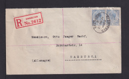 1932 - 2x 3 P. Auf Einschreibbrief Ab Gibraltar Nach Hamburg - Gibilterra