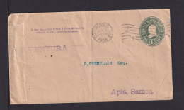 1903 - Ganzsache Aus USA Nach APIA - Violetter Stempel "SS VEINTURA" - Samoa