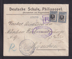 1917 - Paar 25 St. Auf Einschreibbrief Ab PHILIPPOPEL Nach München - Zensur - Brieven En Documenten