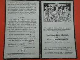 Oorlogsslachtoffer Van Langemark Gesneuveld In Den Oorlog 1914 - 1918   (2scans) - Religion & Esotérisme