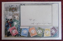 Cpa Représentation Timbres Pays ; Allemagne Bayern - Stamps (pictures)