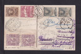 1909 - Bunte Frankatur Auf Einschreibkarte Ab San Marino - Nachsendungen - Lettres & Documents