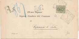 1898 ROMA VIA DELLA LUNGARA  TONDO RIQUADRATO  RACCOMANDATA 0,45 UMBERTO - Marcophilia