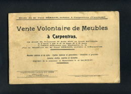 CARPENTRAS (VAUCLUSE) - CATALOGUE DE VENTE DE MEUBLES AUX ENCHERES - JUIN 1927 - Catalogi