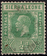 SIERRA LEONE 1921 KGV ½d Dull Green SG131 Used - Sierra Leone (...-1960)