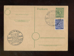 "ALL. BESETZUNG" 1948, SSt. "BERLIN, Delegierten-Beratung Der Freien Deutschen Gewerkschaften" Auf Postkarte (L2129) - Postal  Stationery