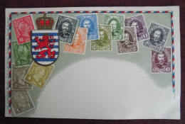 Cpa Représentation Timbres Pays ; Luxembourg - Briefmarken (Abbildungen)
