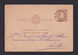 1881 - 10 R. Ganzsache Ab VALENCA Nach Porto - Lettres & Documents
