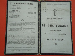 53 Ghistelnaren Slachtoffer Van Den Wereldoorlog In  1914 - 1918   (4scans) - Godsdienst & Esoterisme