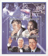 Niger 1997, Space And US Celebrities, Kennedy, Martin Luther King, Clinton, 4val In BF IMPERFORATED - Niger (1960-...)