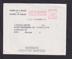 1963 - Freistempel Strasbourg "Conseil Del Europe..." - Brief In Die Schweiz - European Ideas